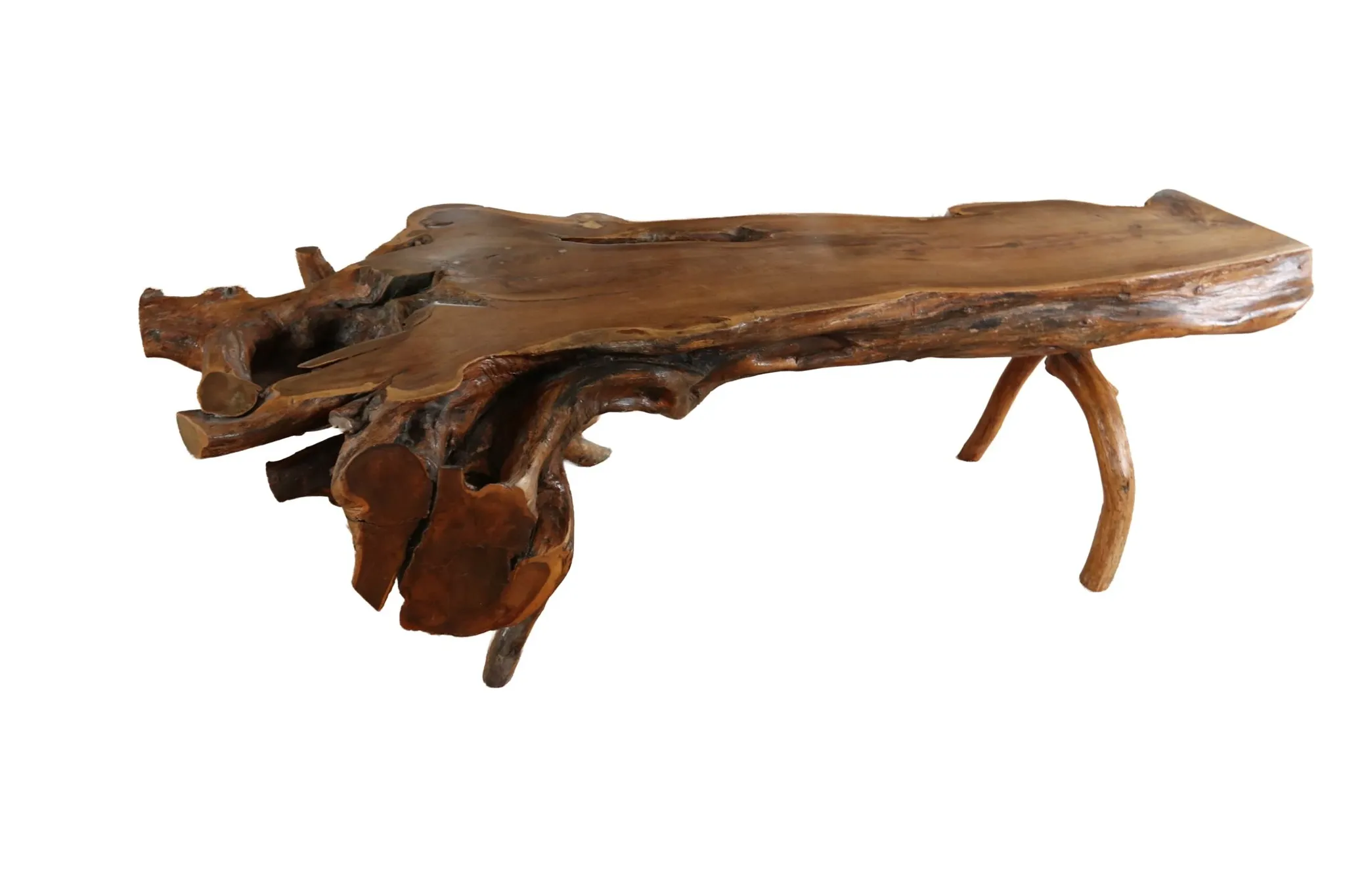Large sculptural root wood coffee table – circa 1970