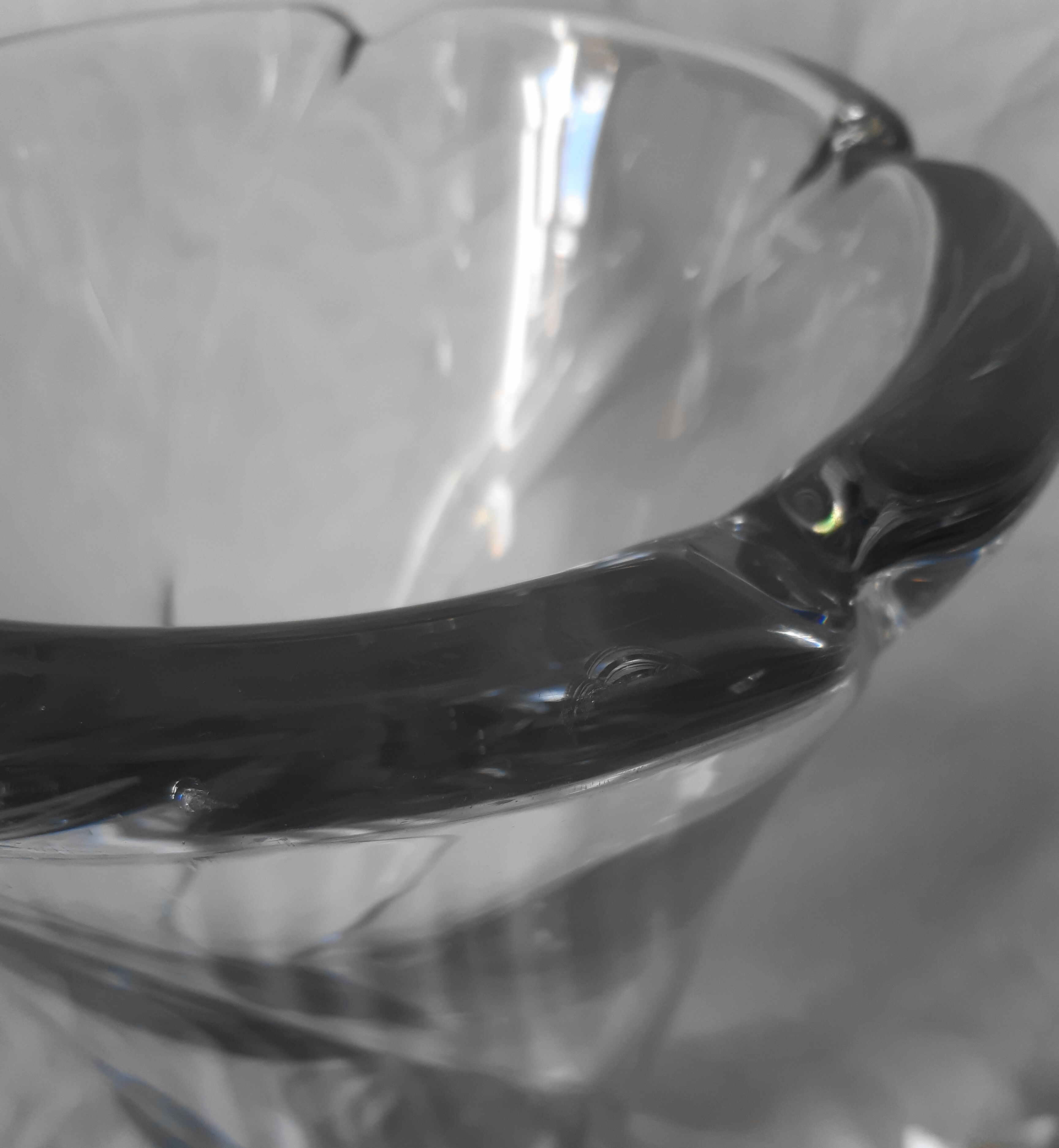 Daum vase in molded crystal, 60s