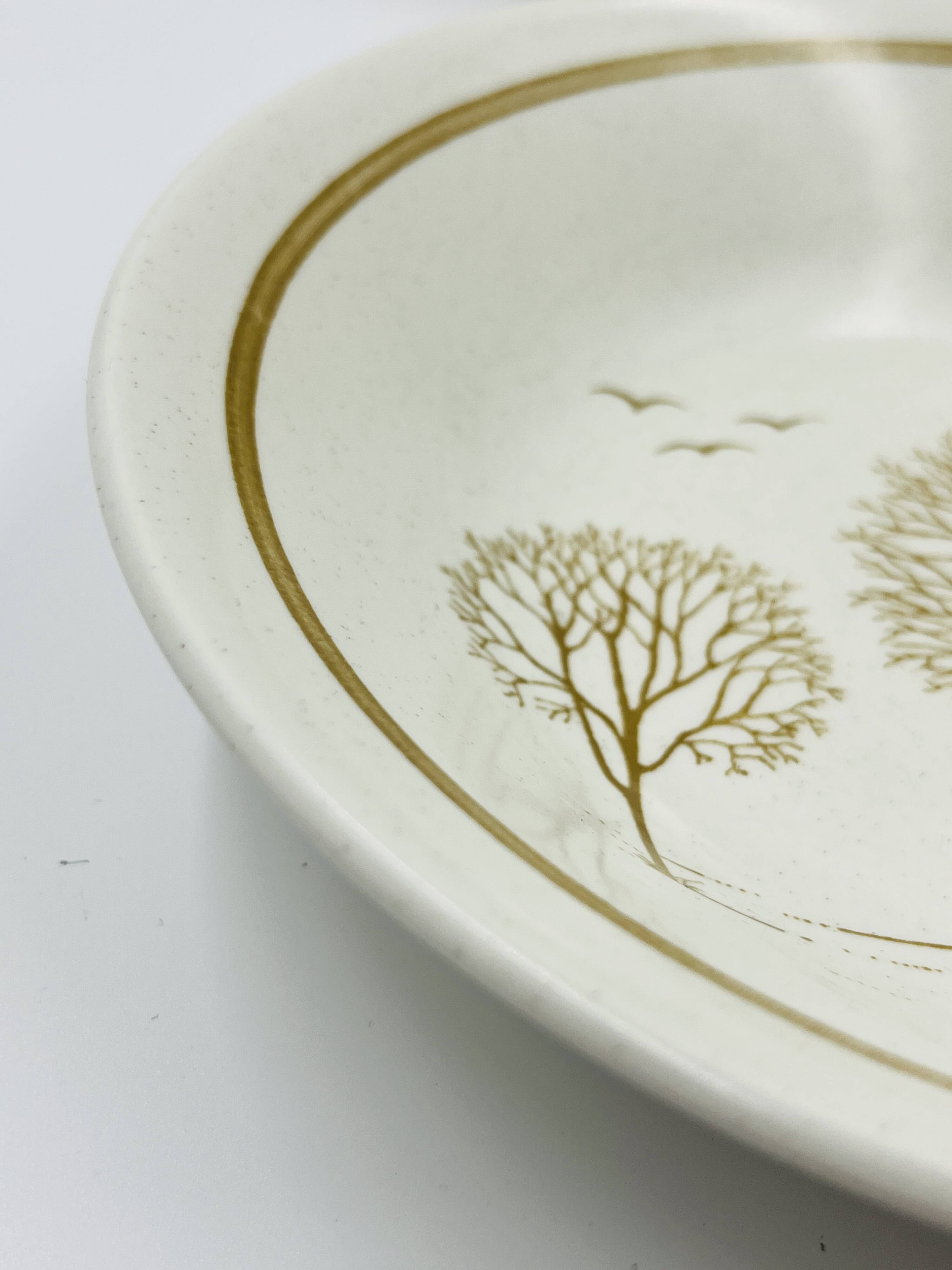 Lot 6 Deep Plates Churchill Homespun Trees