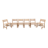 6x Hans J. Wegner CH47 in Soaped Oak, Carl Hansen & Søn 1975