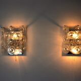 Pair of oscar torlasco wall lamps, murano glass, italy, 1970