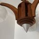 Art Deco chandelier in wood and glass from Clichy