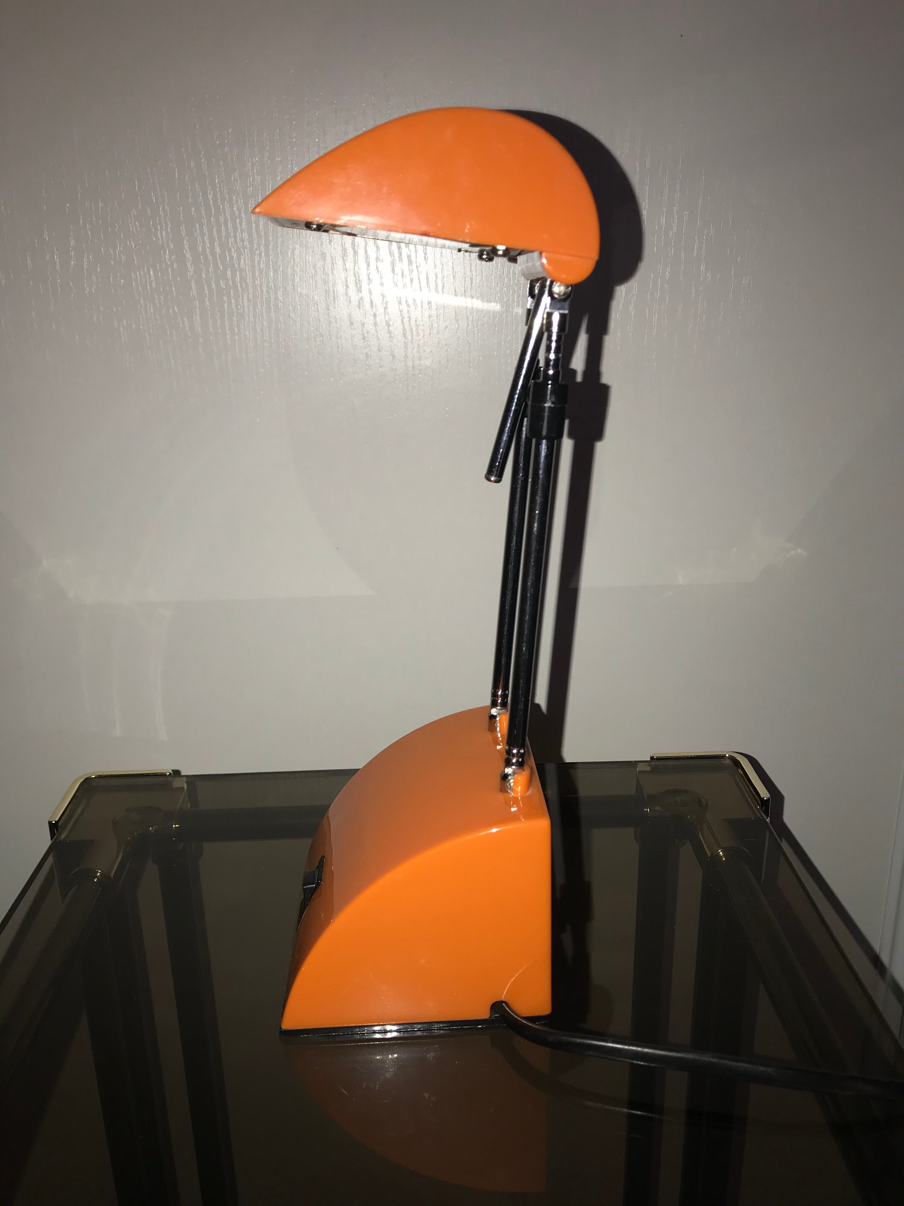 Orange telescopic desk lamp
