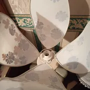 Large vintage flower lamp signed Aumaire – 80 cm – Herbarium of dried flowers