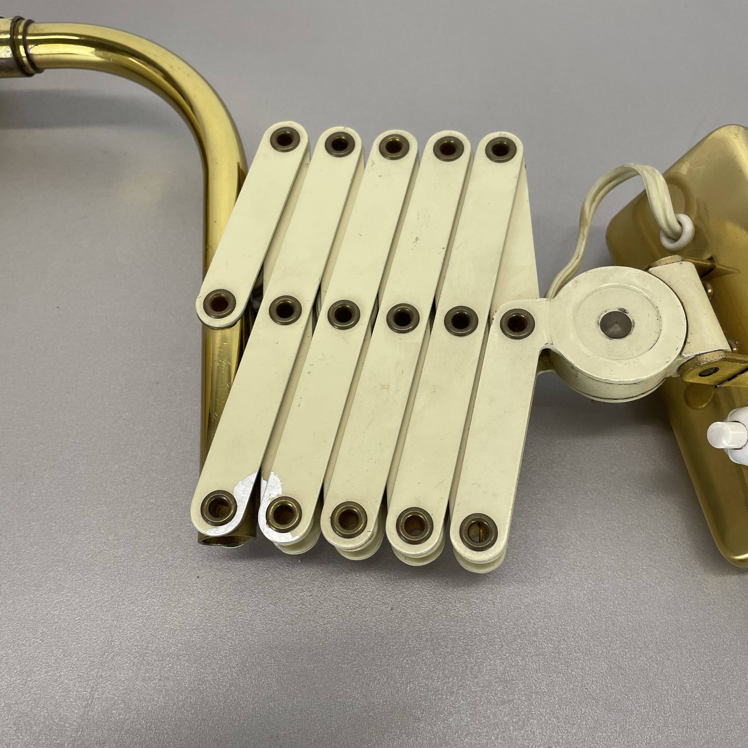 Original scissors wall light brass and metal by SIS Leuchten, Germany 1950s