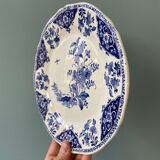 Set of 7 flat plates in Gien earthenware, Delft décor