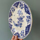Set of 7 flat plates in Gien earthenware, Delft décor