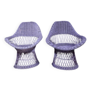 paire de fauteuil rotin - osier