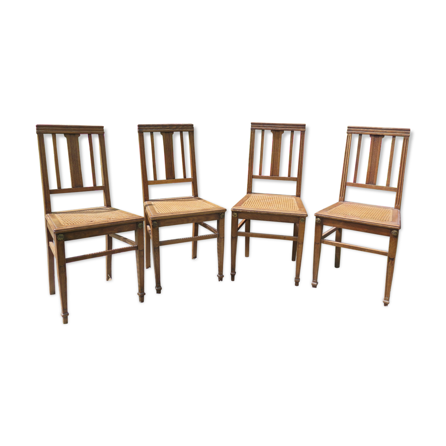 4 oak and canning chairs