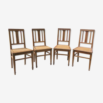 4 oak and canning chairs