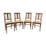 4 oak and canning chairs