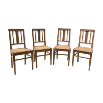 4 oak and canning chairs