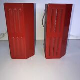 Pair of Ikea metal wall lights type V204 red