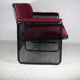 Black honeycomb steel sofa, burgundy fabrics, Italy, circa 1970