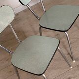 Almond green Formica chairs and stool