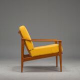 Chaise longue danoise du milieu du siècle en teck attribuée à Ib Kofod-Larsen, années 1960