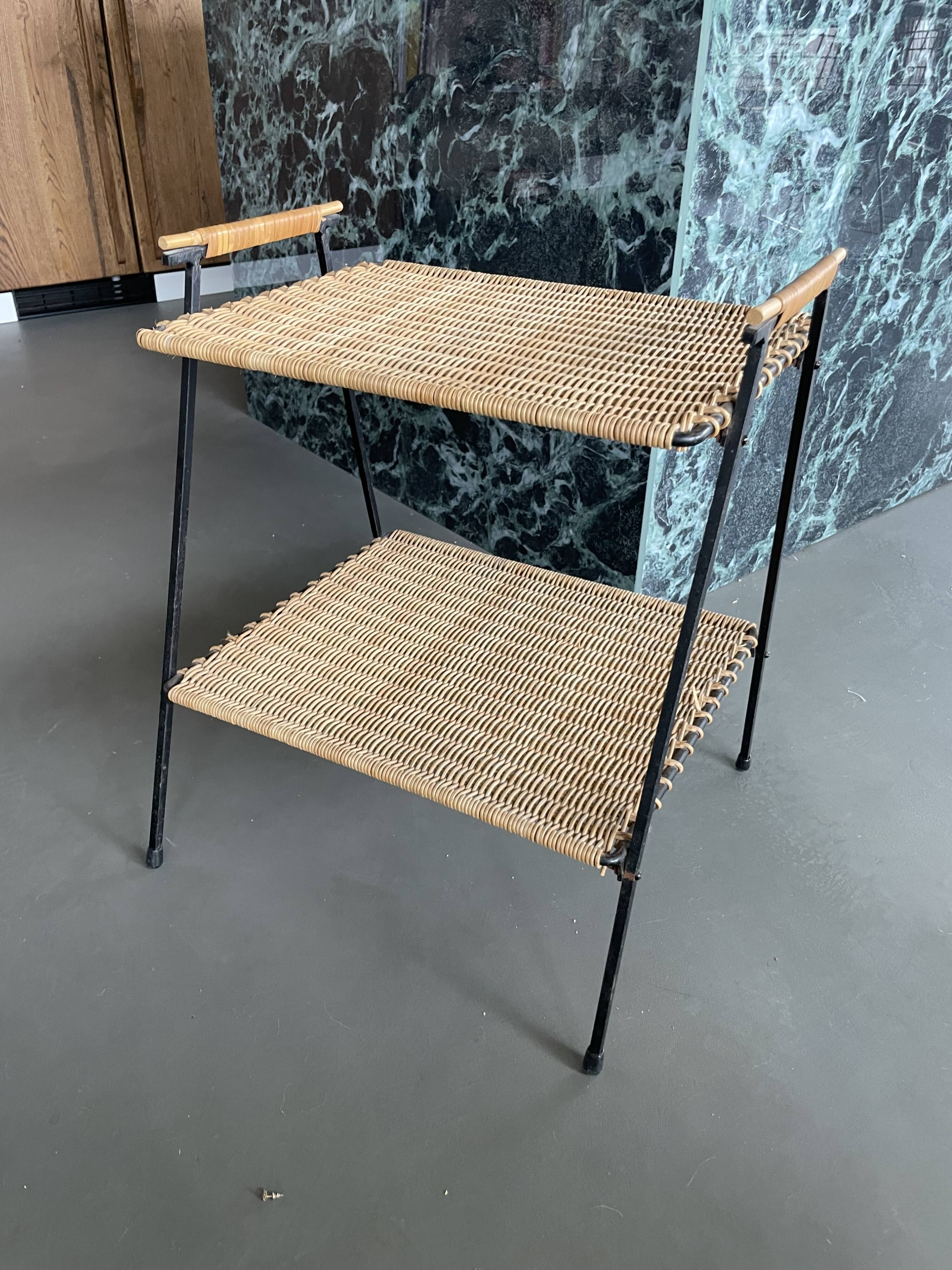 Raoul Guys metal wicker serving trolley