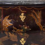 Lacquered chest of drawers with marble top. 1950s.