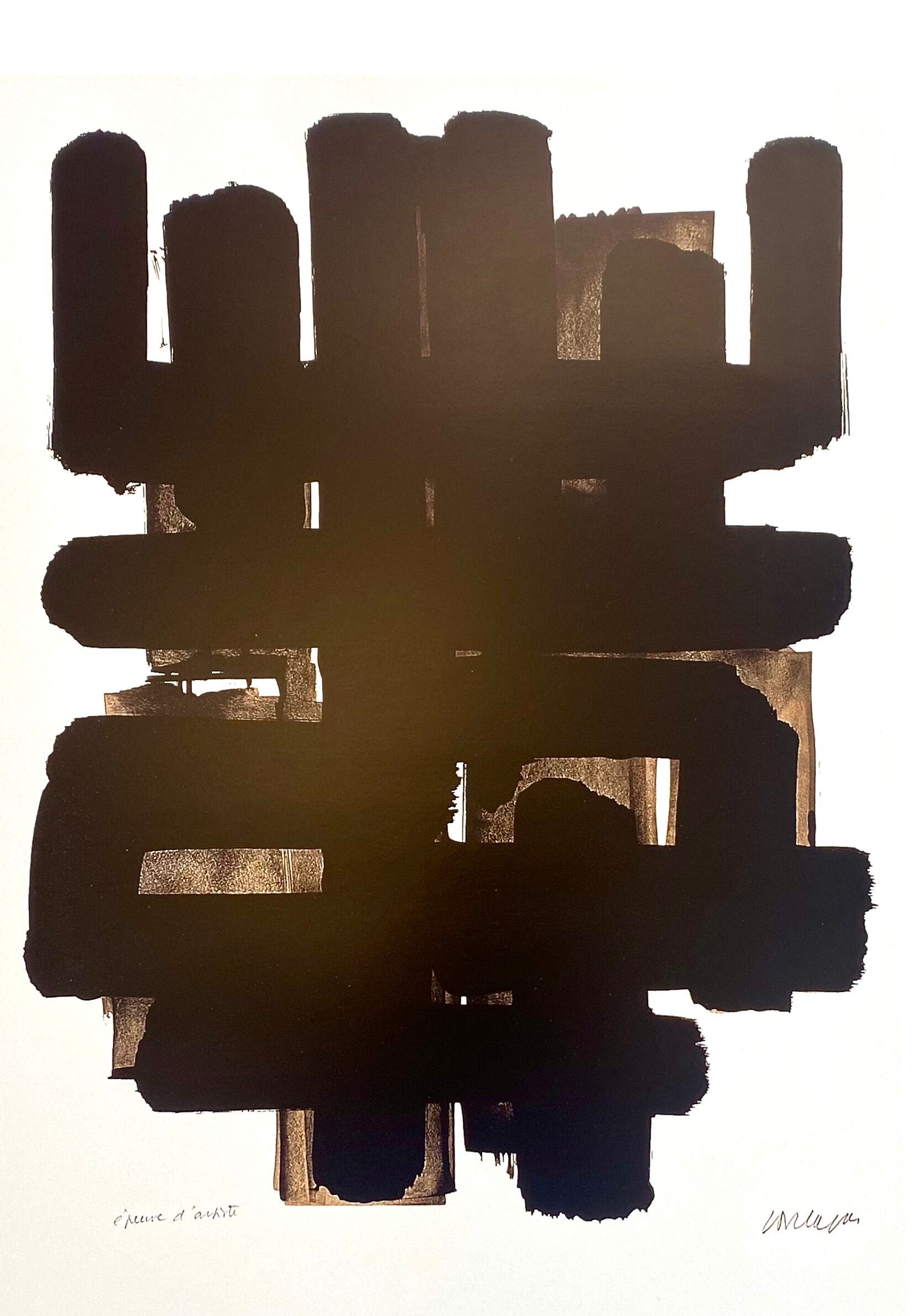 Offset print poster of Lithograph #3, Musée Soulages Rodez