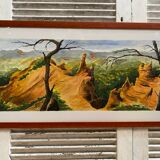 Ancienne peinture jean laville st germain roussillon + cadre bois