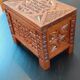 Vintage wooden box year 50 in carved wood