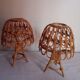 Pair of bamboo bedside lamps 70s