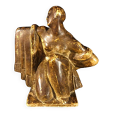Workshop plaster "1930, Cubist Art Deco sculpture, draped nude woman