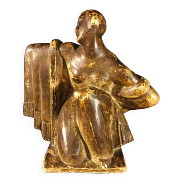 Workshop plaster "1930, Cubist Art Deco sculpture, draped nude woman