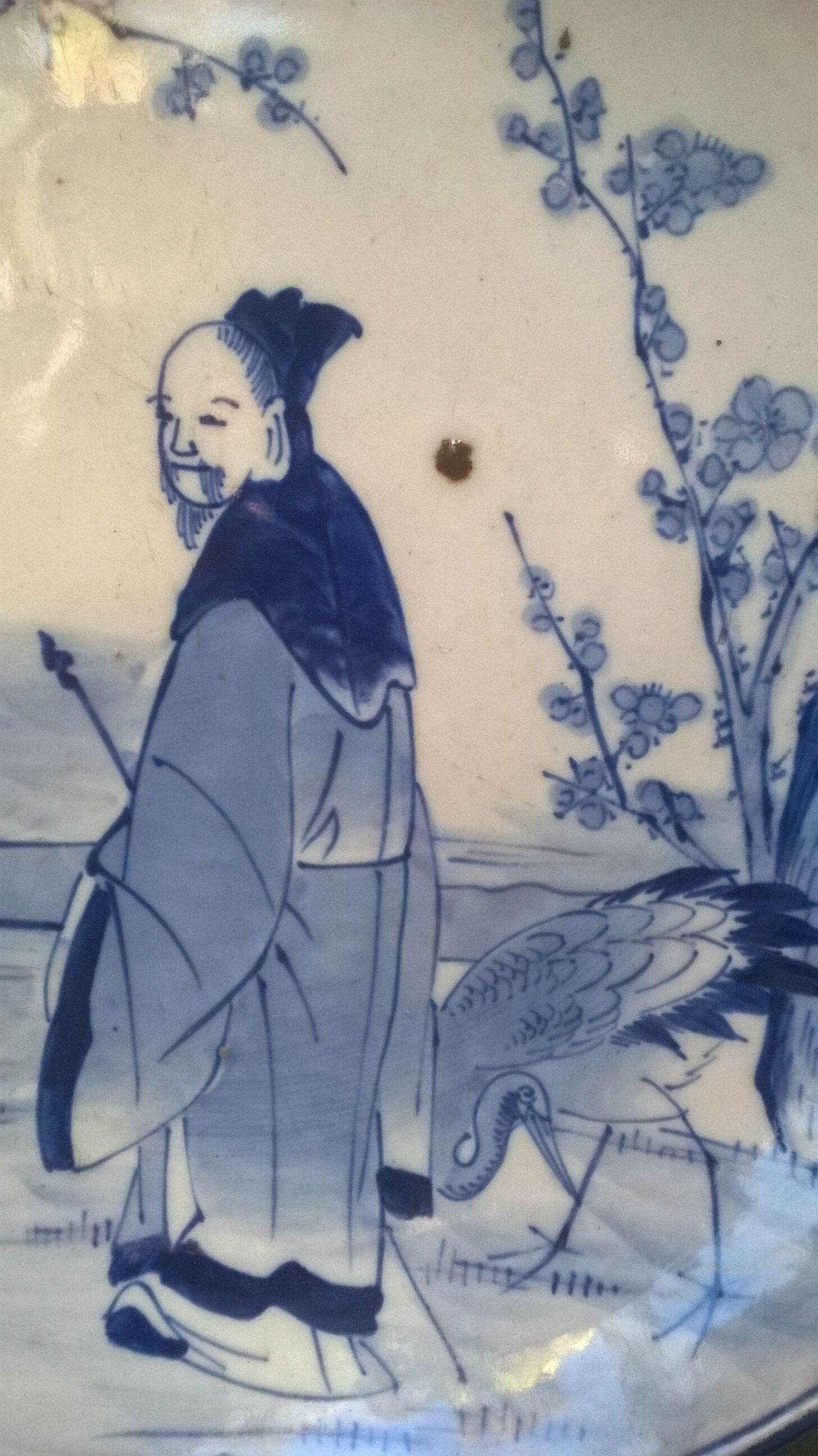 Ancient plate in arita porcelain, Japan