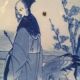 Ancient plate in arita porcelain, Japan