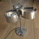 Chromed metal table lamp with 3 lights