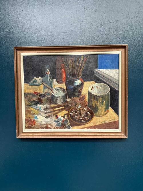 Original Swedish Oil on Canvas – “Stilleben” by C.A.P – Dated 1936 –Vintage