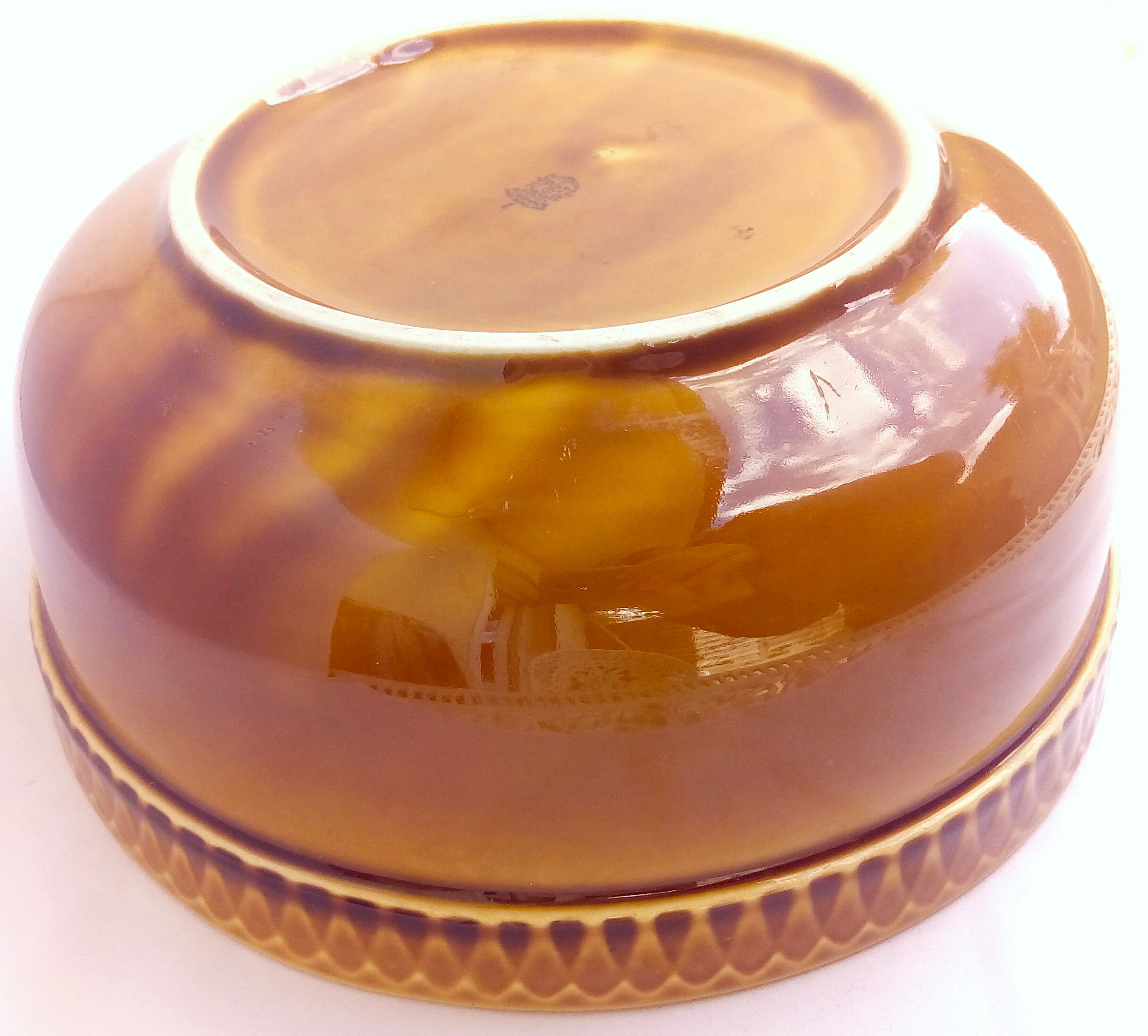 Polish ochre ceramic salad bowl