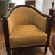pair of ART DECO gondola chairs and a matching pouf reupholstered