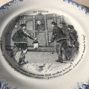 Talking plate "En voyage" n•XII - faience factory Choisy le roi