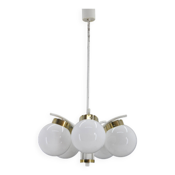 Lustre en verre des années 1970 par Instala Decin, Tchécoslovaquie