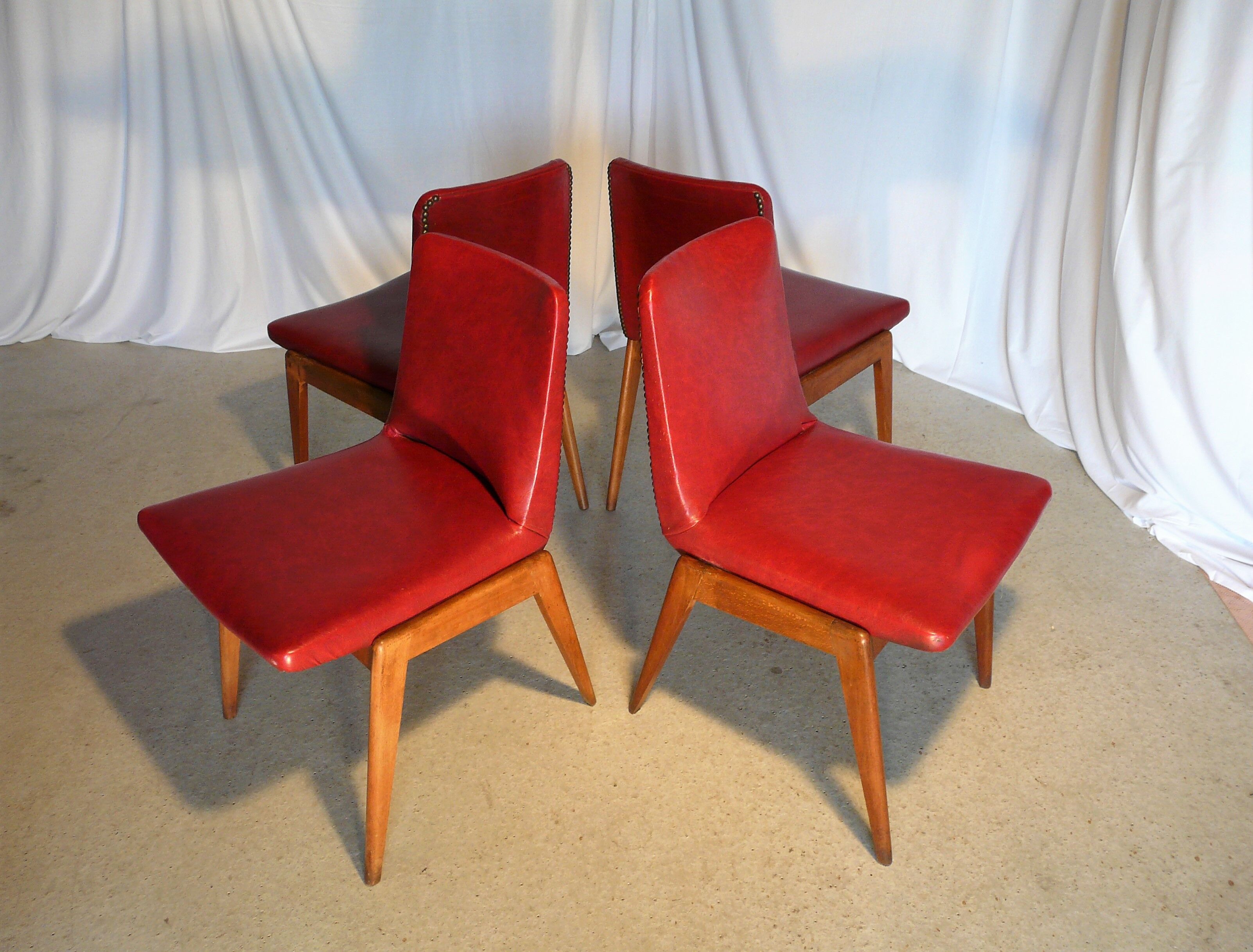 Ensemble de 4 chaises années 50 Guermonprez