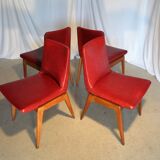 Ensemble de 4 chaises années 50 Guermonprez