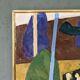 Mid-Century Modern "Modernist Cow" Swedish Vintage Landscape Oil Painting by Ture Fabianssonb