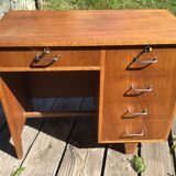 Compact desk wood veneer 50s