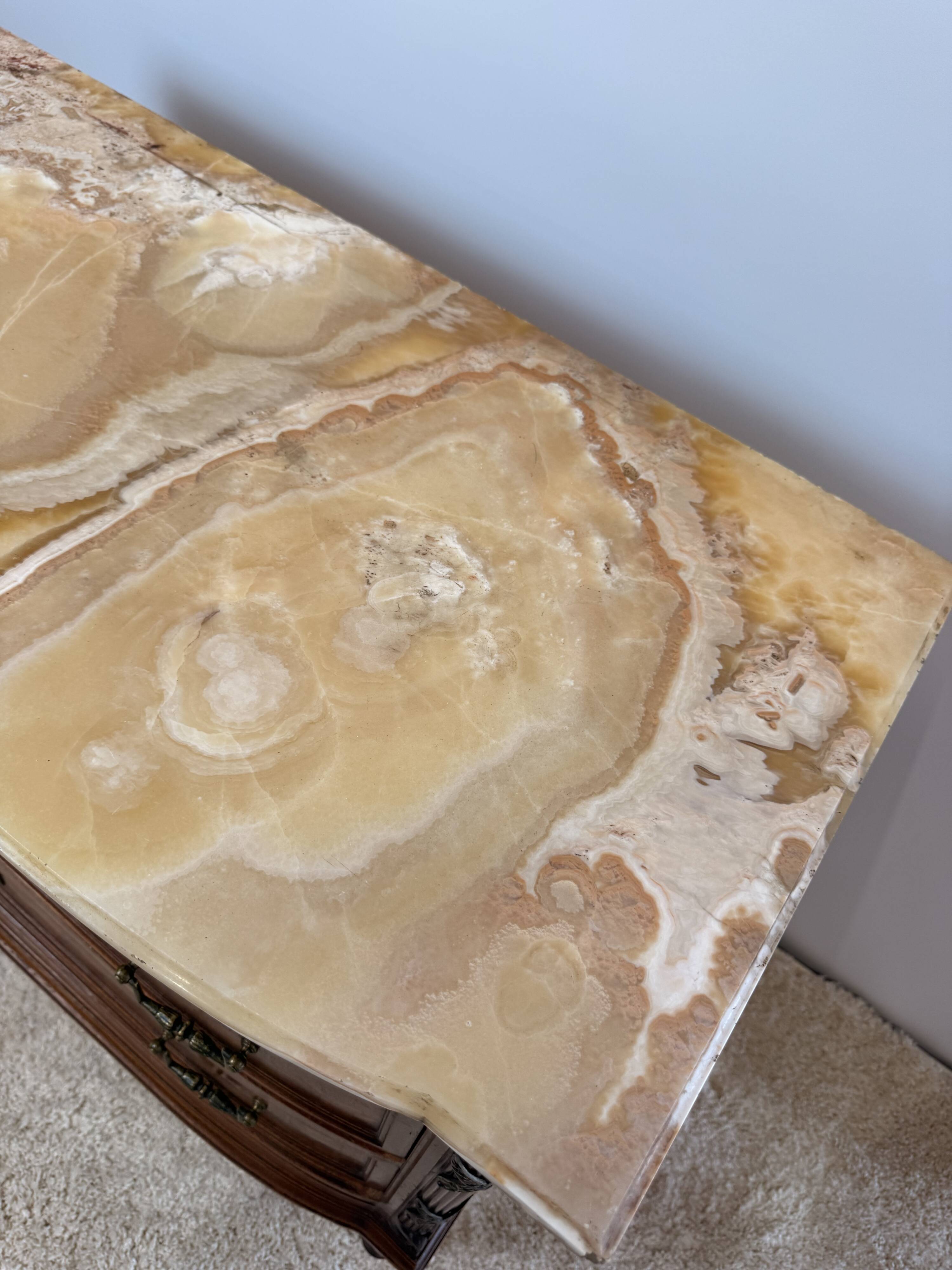 Louis XVI style commode in marquetry – Marble top