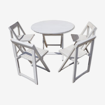 Salon de jardin années 40 table et 4 chaises