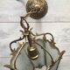 Antique french hall lamp milk glass