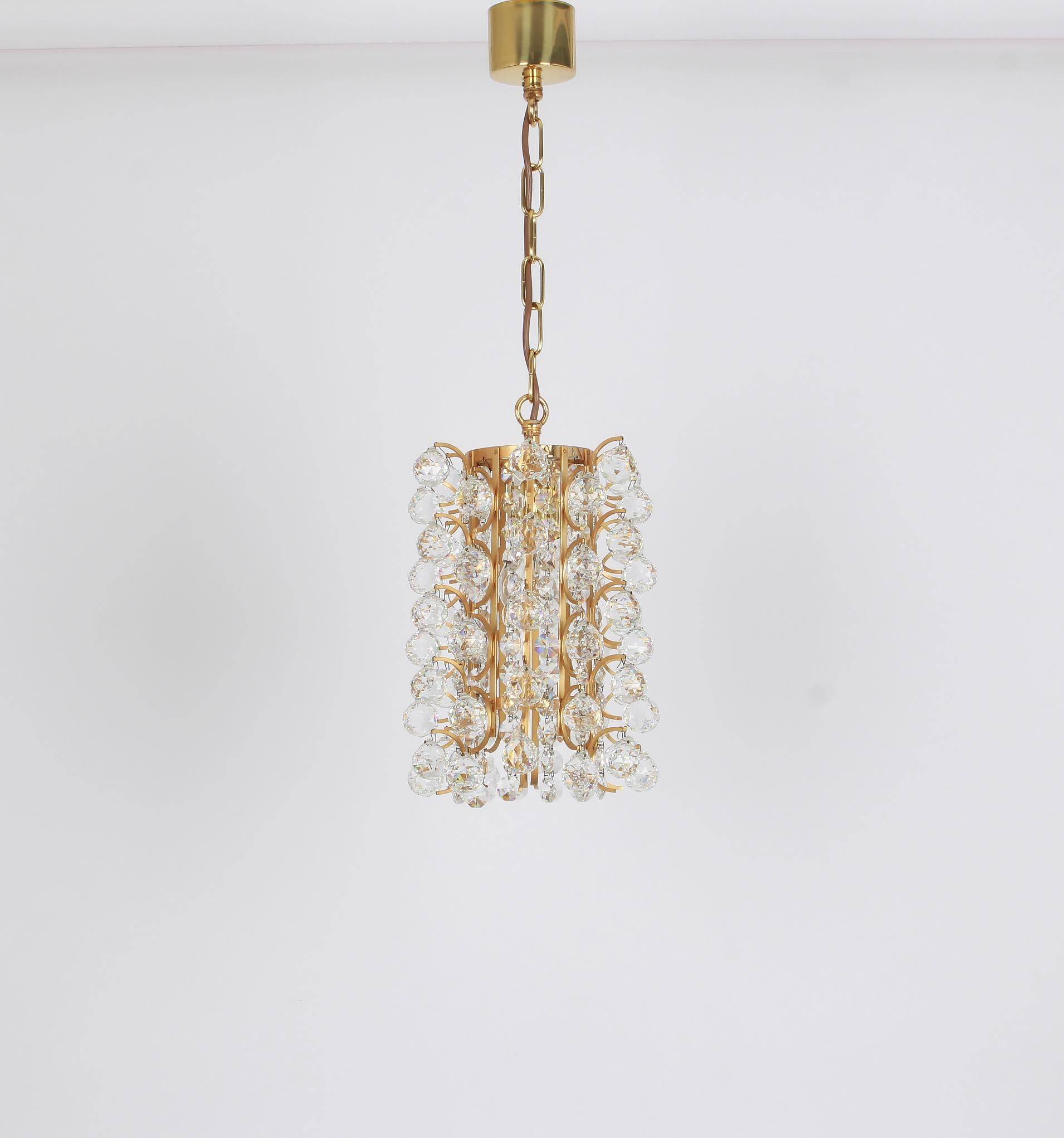 Small golden brass pendant by Christoph Palme, Germany, 1970s.