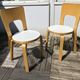 Pair of chair 66 design Alvar Aalto artek edition melaminé white