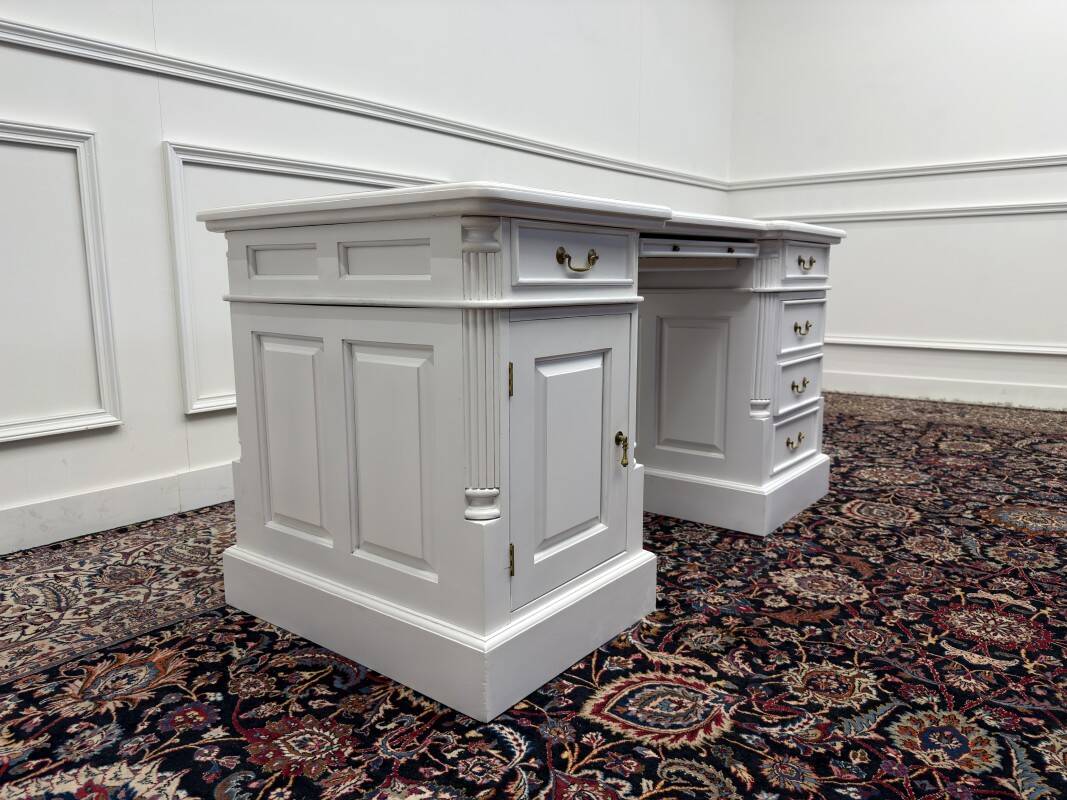 Classic English White Chesterfield Desk