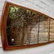 Miroir mural rectangulaire vintage en teck 79x36cm
