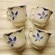 4 tasses terre de fer Digoin Sarreguemines