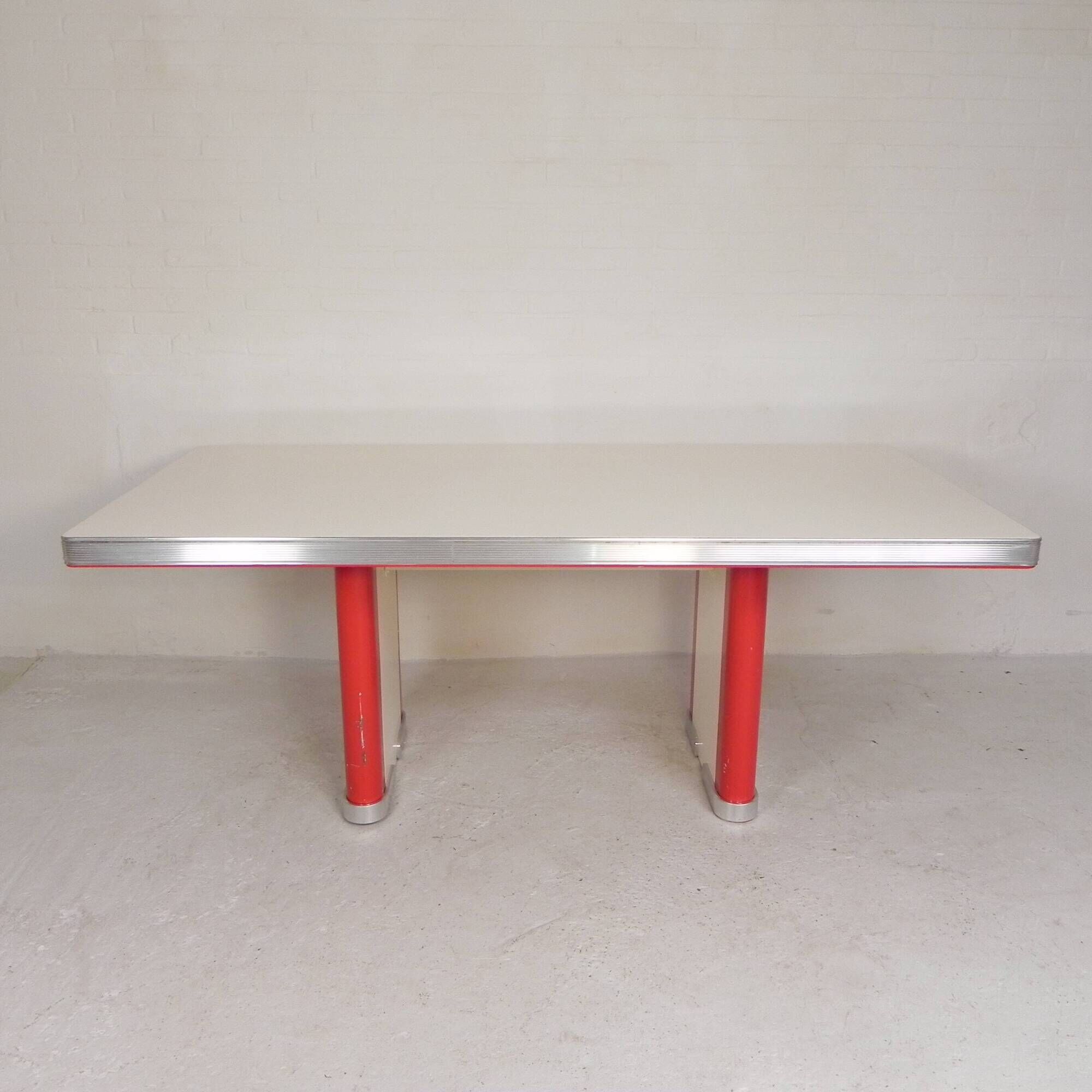 Ahrend Oda dining table desk with aluminium edge, 1950s