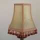 French Empire Style Green & Gold Brass Candlestick Table Lamp & Hide Shade